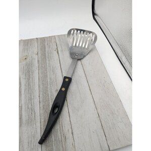 Vintage Stanley Kitchamajig Blender Small Slotted Spoon Black Handle 10 3/4"